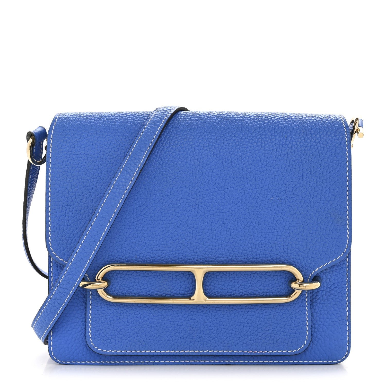 Hermes Taurillon Clemence Sac Roulis 23 Bleu Hydra