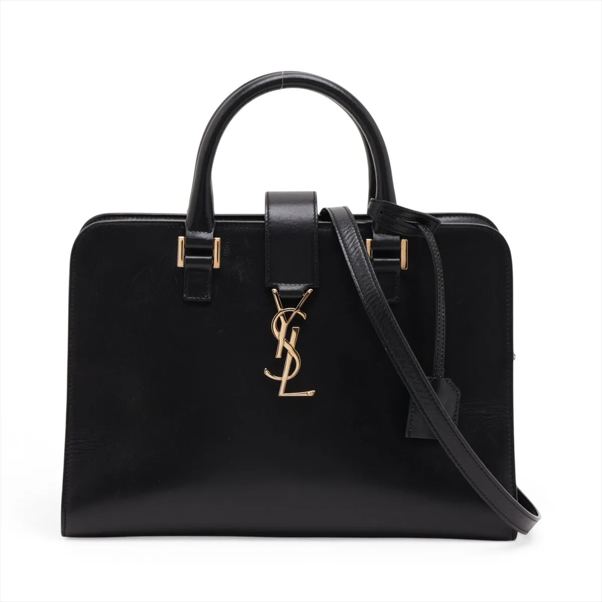 Saint Laurent Paris Small Cabas 472469 Leather 2 Way Handbag Black