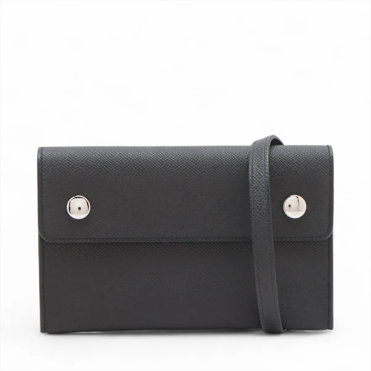 Hermès Hermès snap Togo Veau Epsom Black Silver Metal Fittings