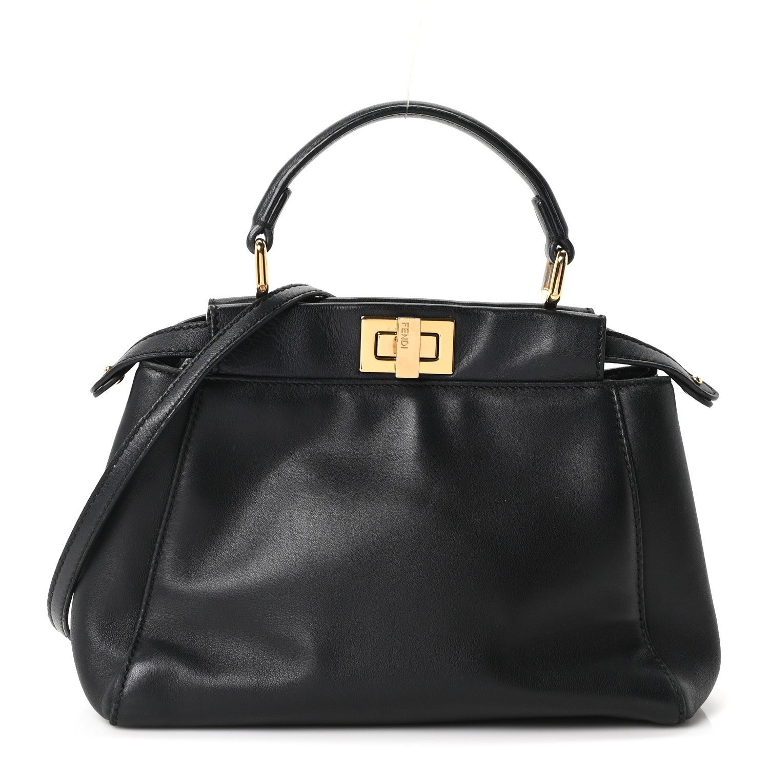 Fendi Nappa Mini Peekaboo Iconic Satchel Black