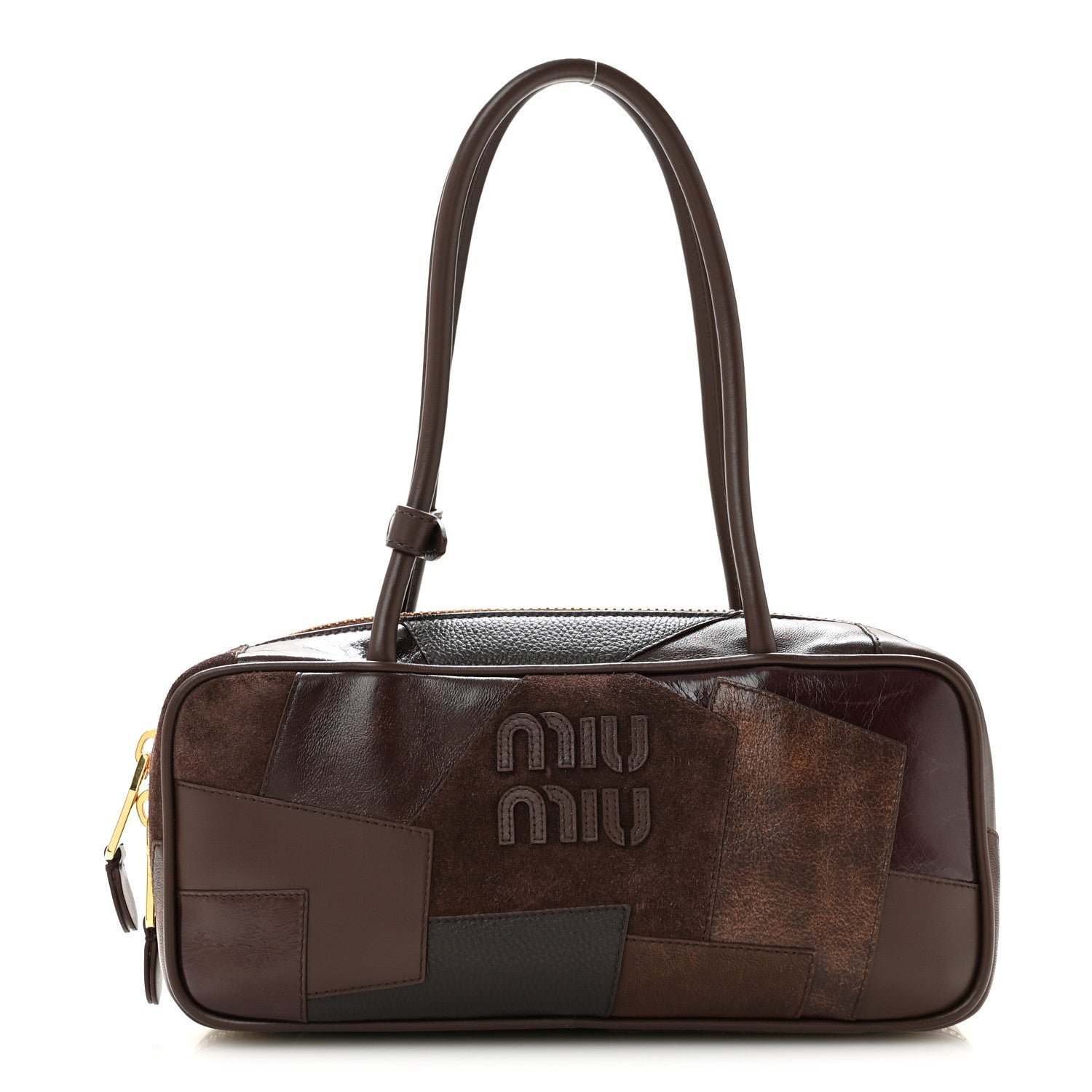 Miu Miu Miu Miu Nappa Patchwork Small Beau Top Handle Bag Briarwood