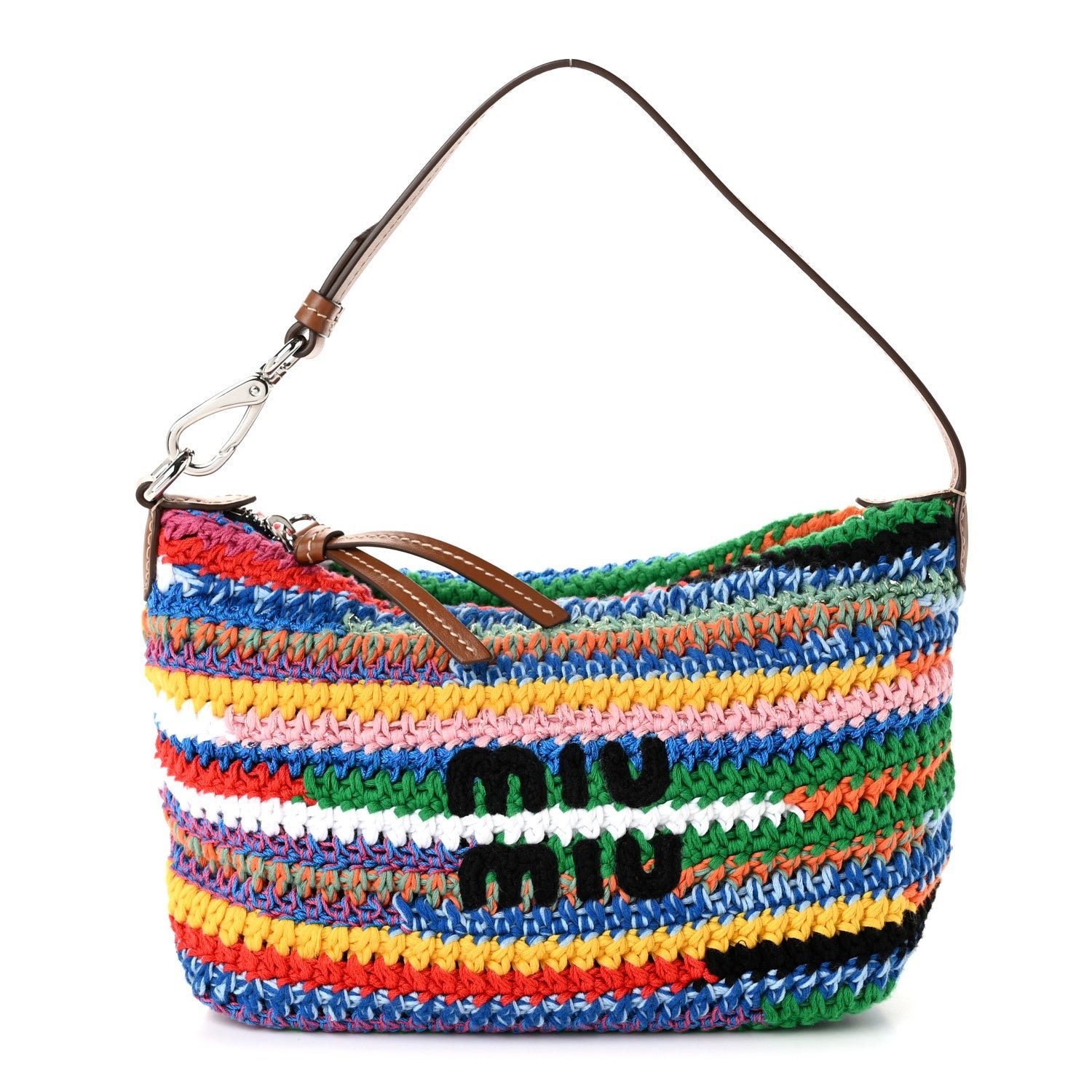 Miu Miu Fabric Crochet Pouch Multicolor