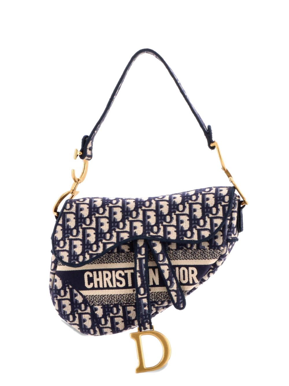 Saddle Handbag Logo Embroidered Oblique Canvas Medium shoulder bag