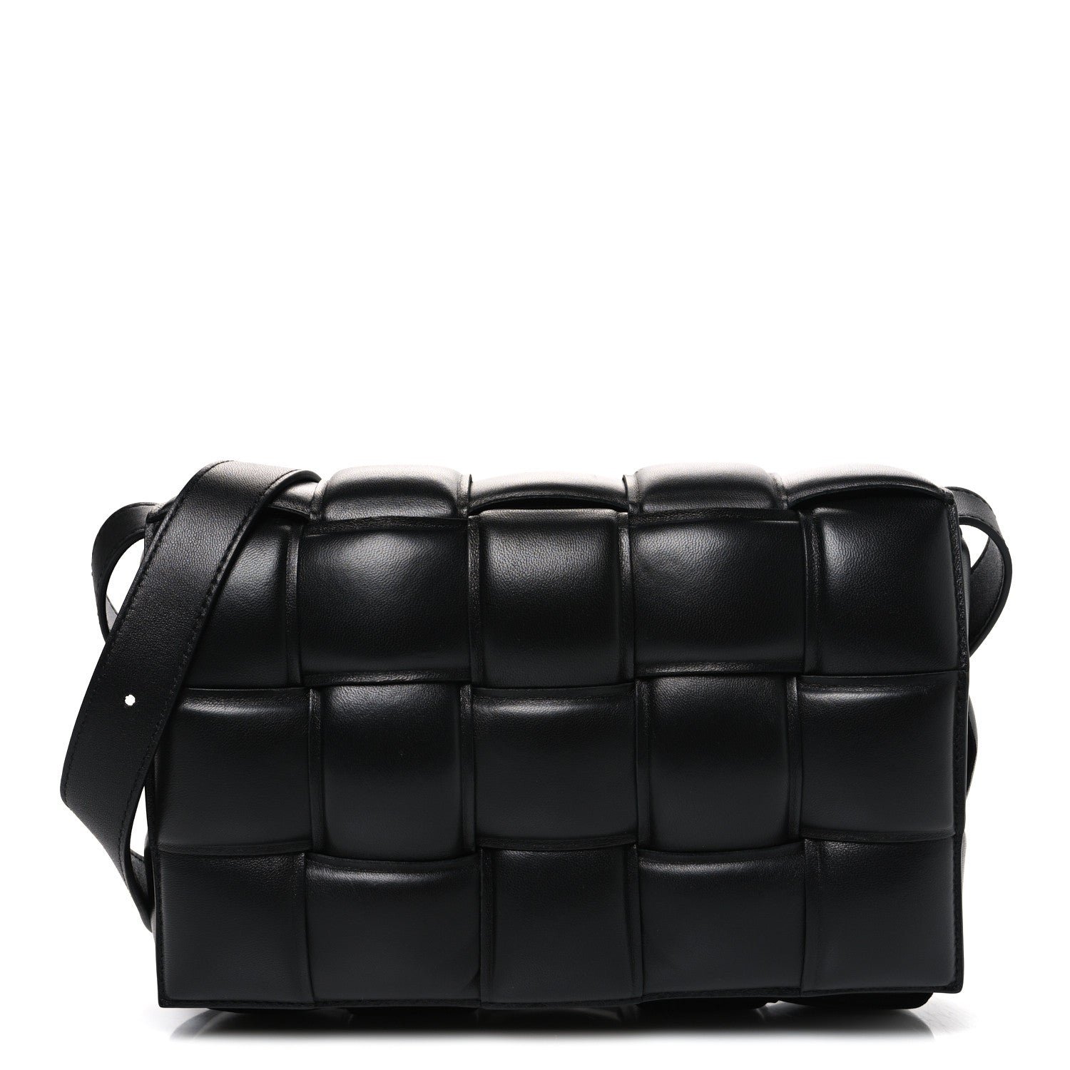 Bottega Veneta Nappa Maxi Intreccio Padded Cassette Crossbody Bag Black