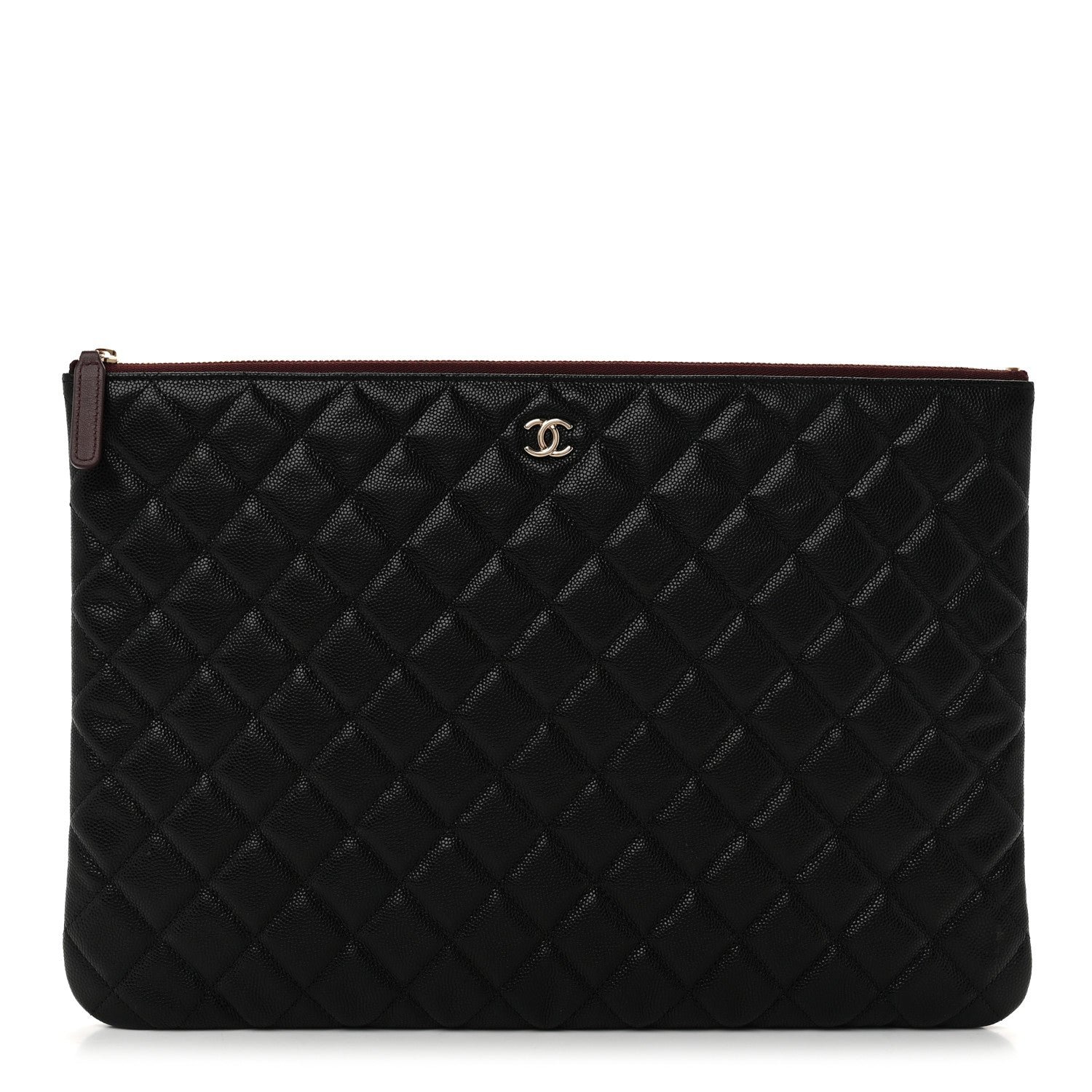 Chanel Caviar Quilted Large Cosmetic Case Black