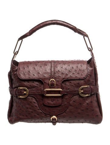 Ostrich Top Handle Bag