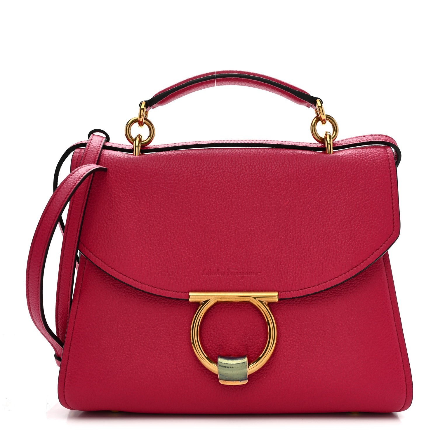 Salvatore Ferragamo Calfskin Small Margot Top Handle Satchel Ribes