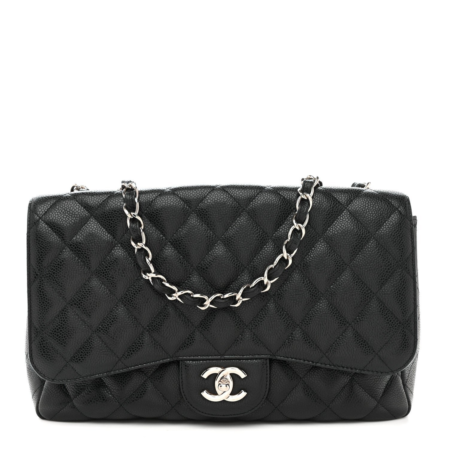 Chanel Caviar Quilted Jumbo Single Flap Black
