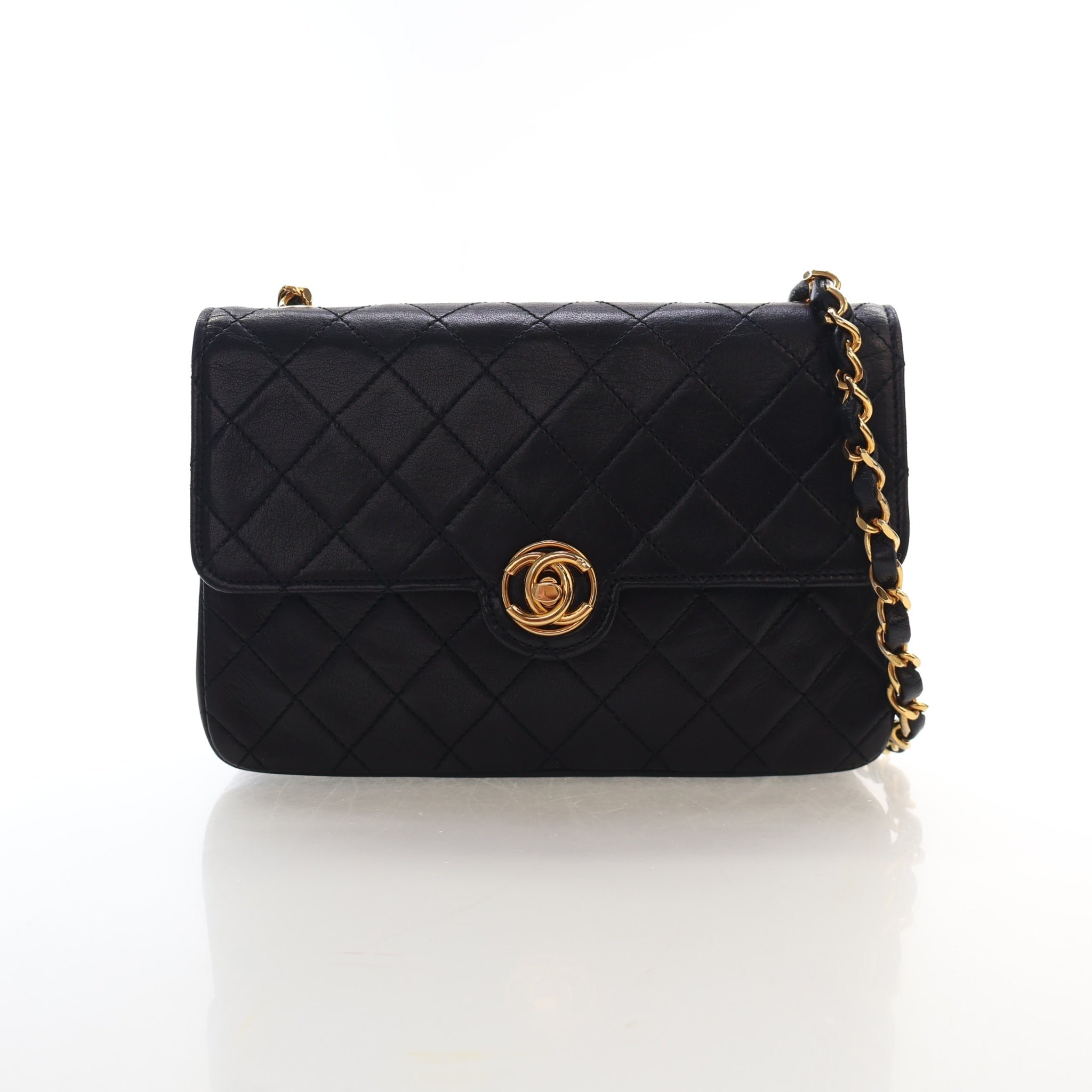 Chanel Vintage Mini Lambskin Circle CC Flap Bag