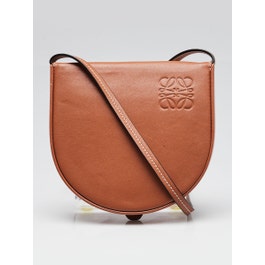 Loewe Brown Smooth Leather Heel Pouch Crossbody Card Holder Bag