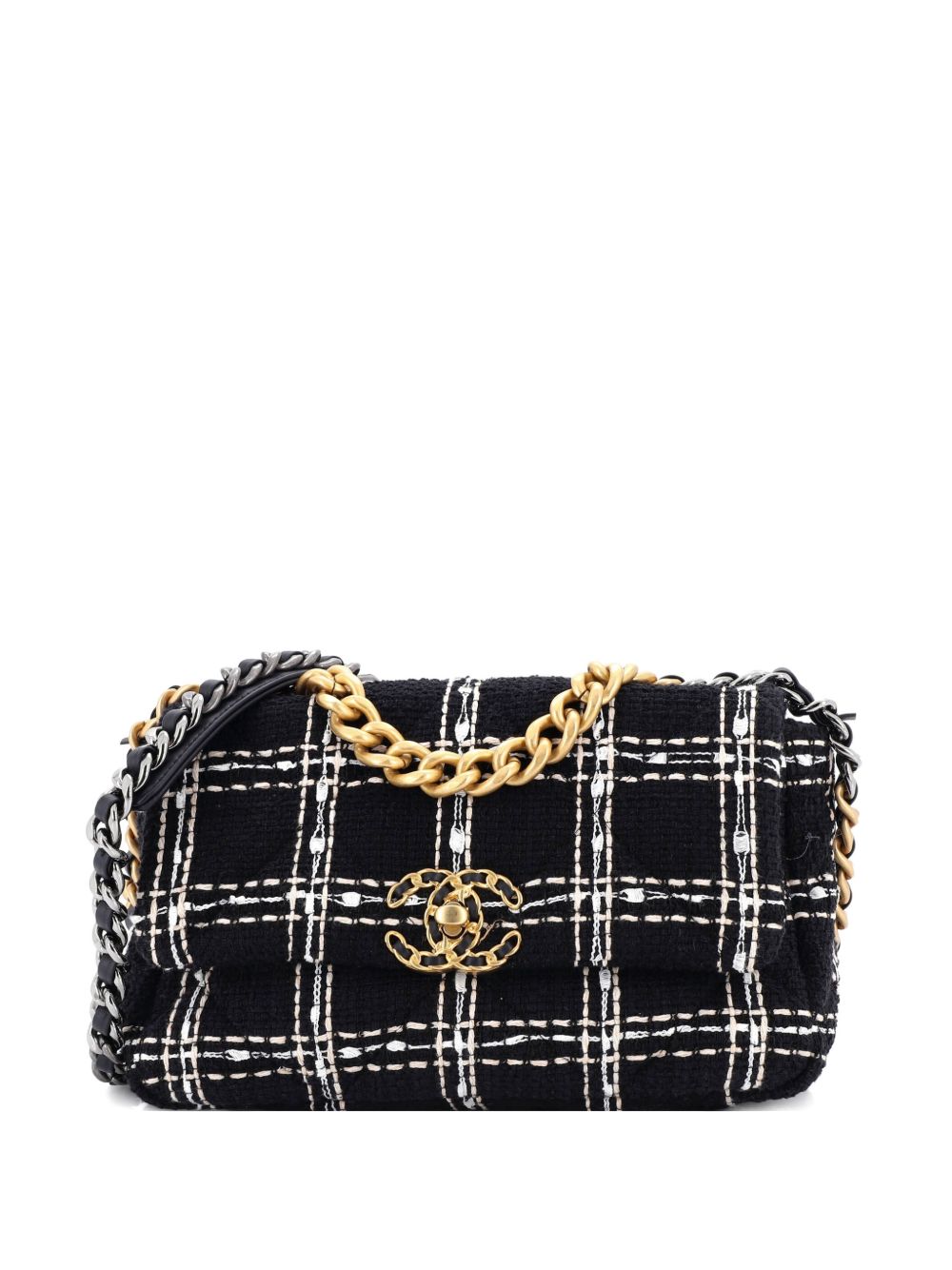 19 Flap Bag Quilted Tweed Medium crossbody bag