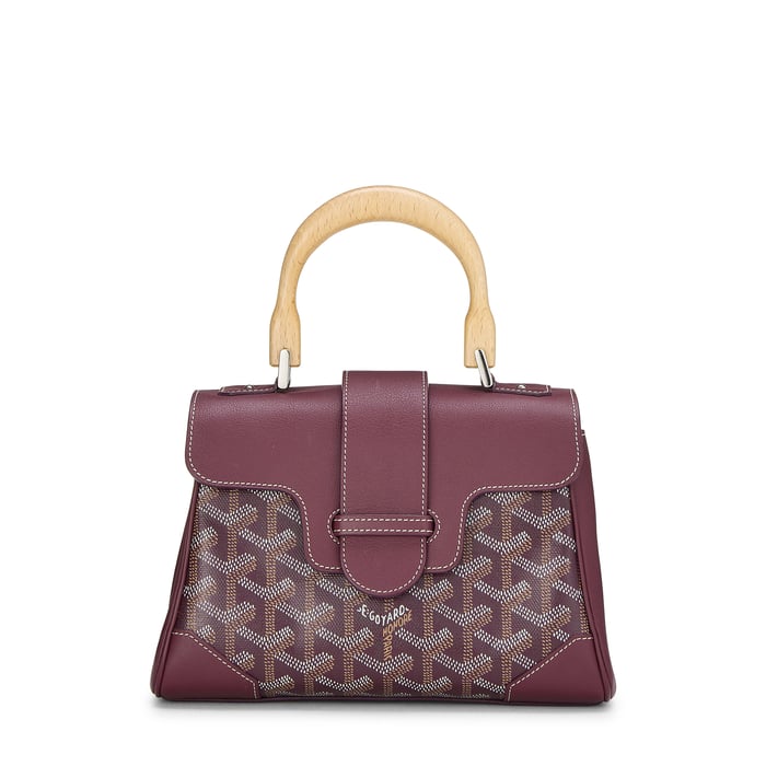 Goyard Burgundy Goyardine Canvas Saigon Souple Mini