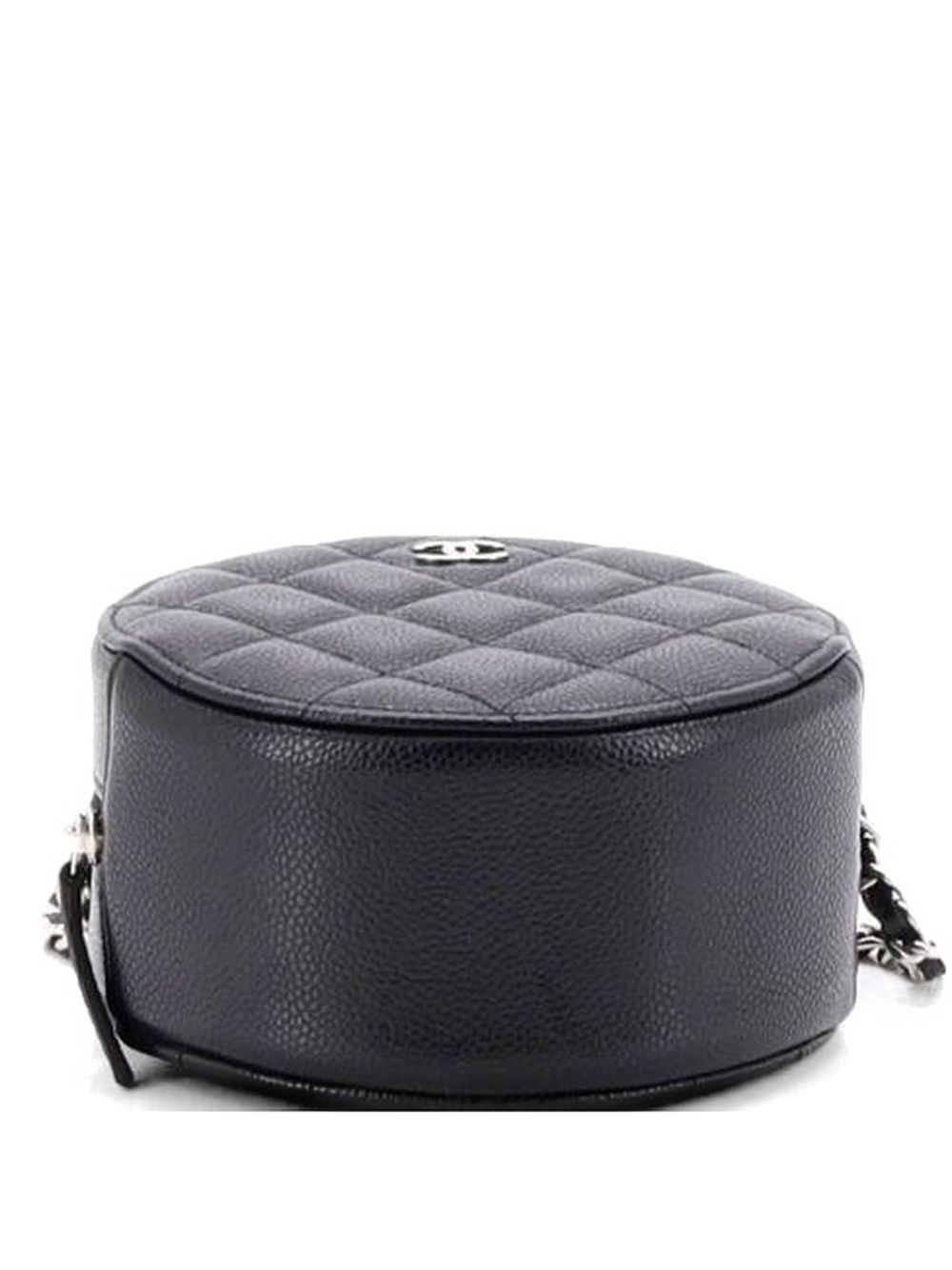 Round Clutch with Chain Quilted Caviar Mini crossbody bag
