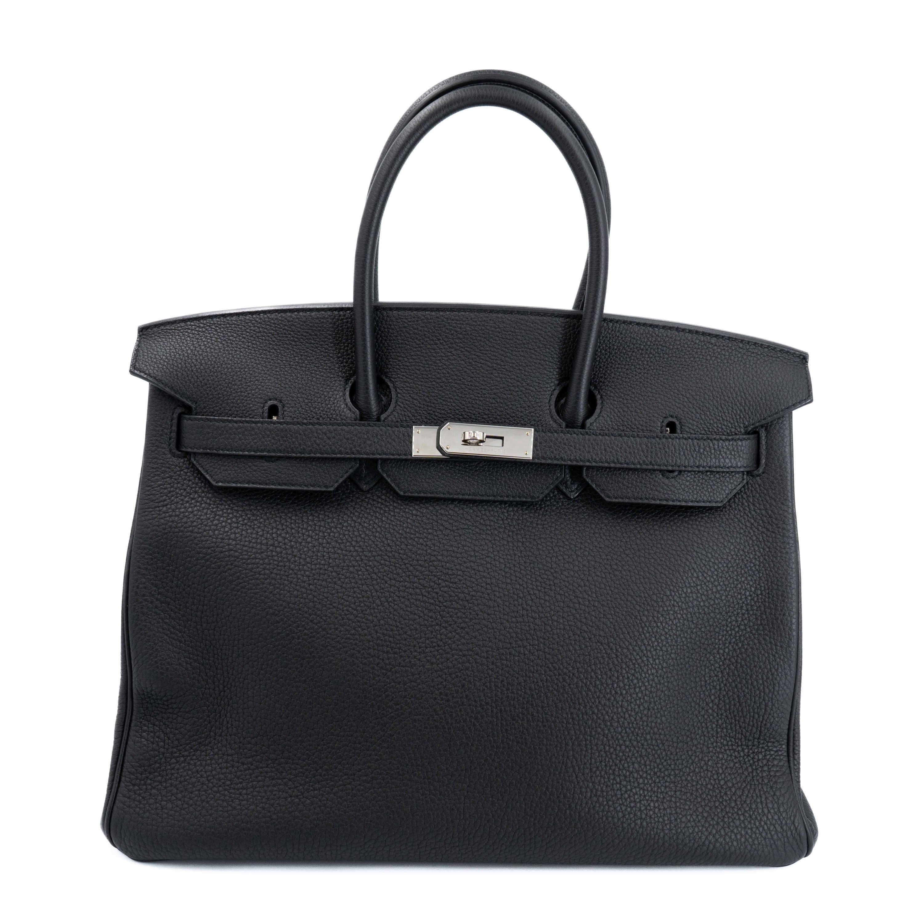 Unused ( Rank NS ) HERMÈS Birkin 35 Noir (89) Togo Palladium hardware R (2014)