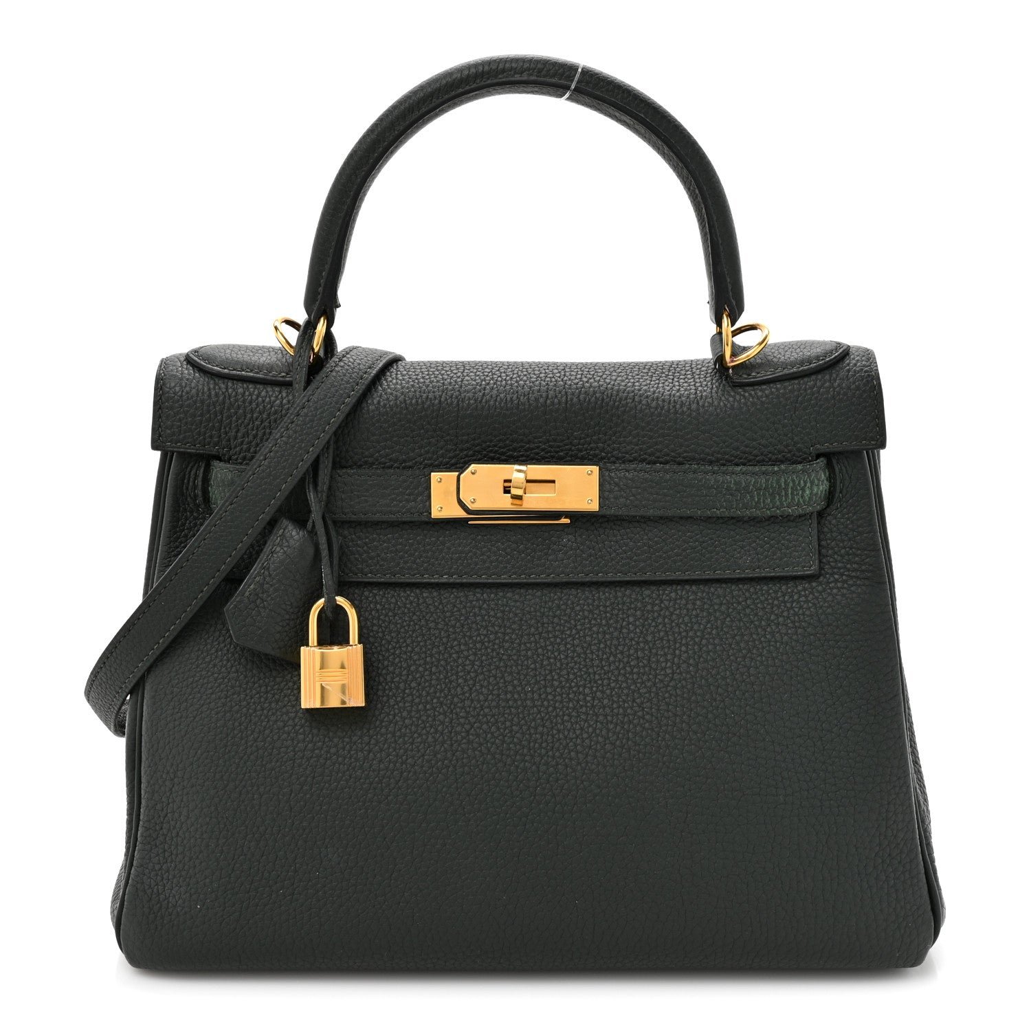 Hermes Hermes Togo Kelly Retourne 28 Vert Fonce