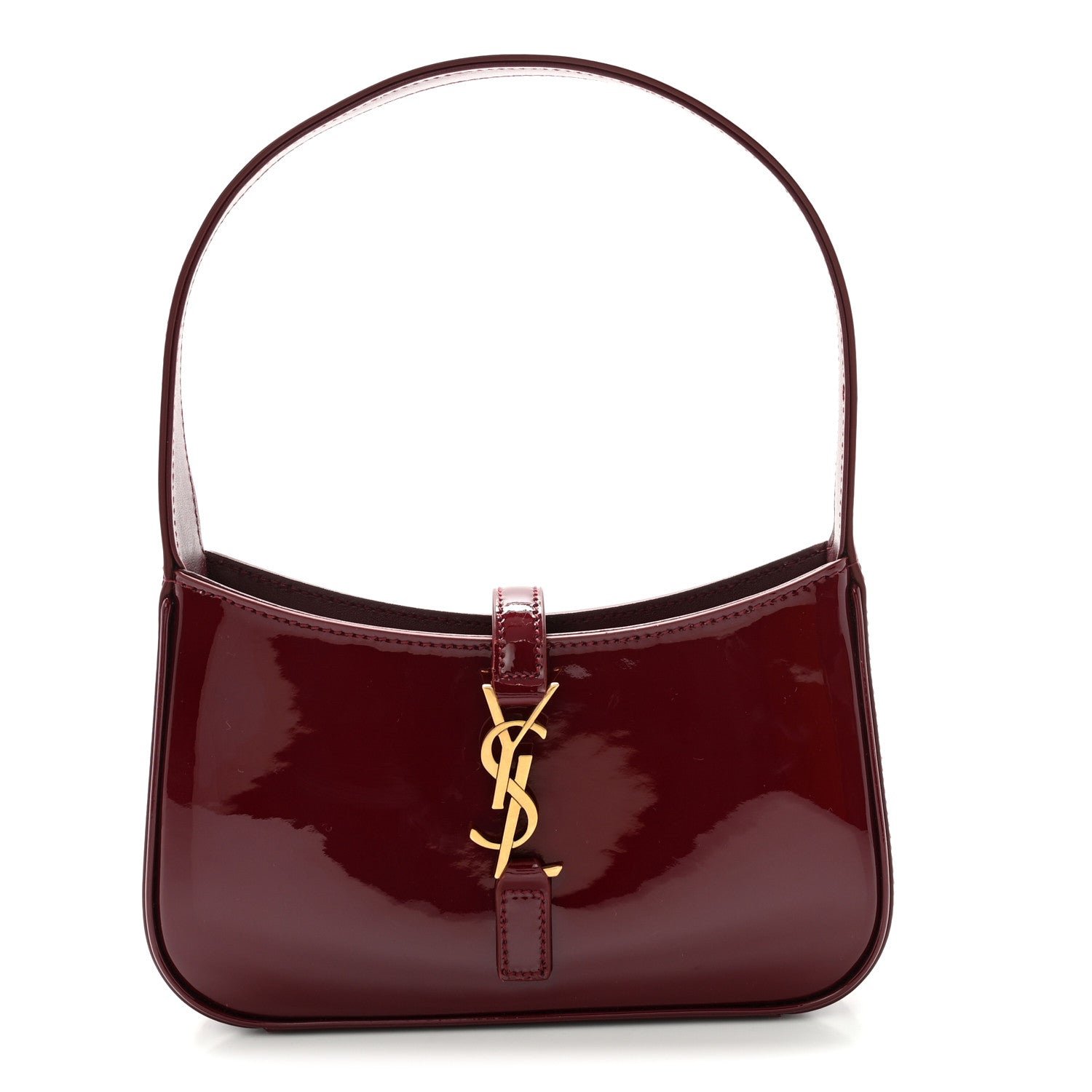 Saint Laurent Patent Calfskin Le 5 A 7 Mini Hobo Red Grenat