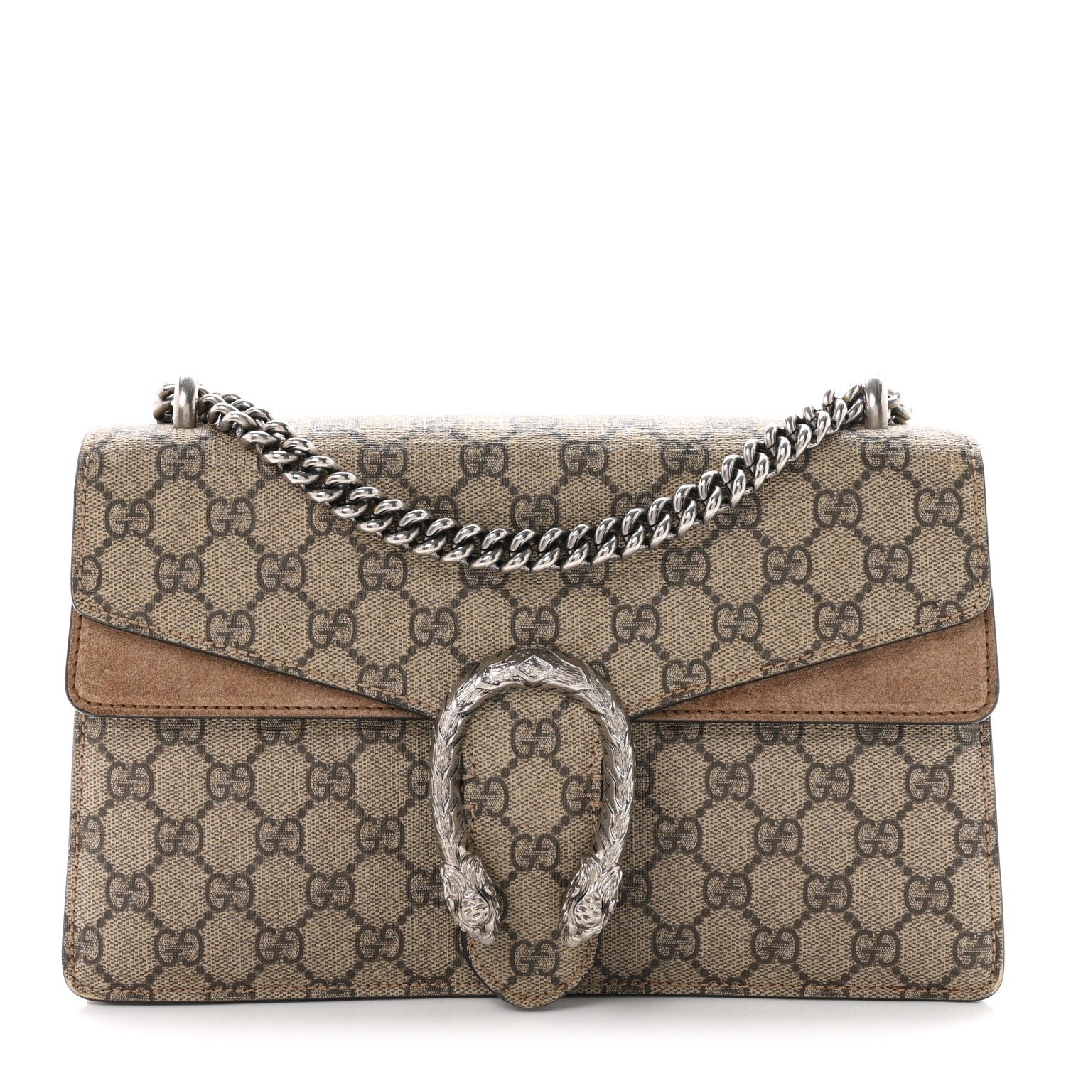 Gucci GG Supreme Monogram Small Dionysus Shoulder Bag Taupe