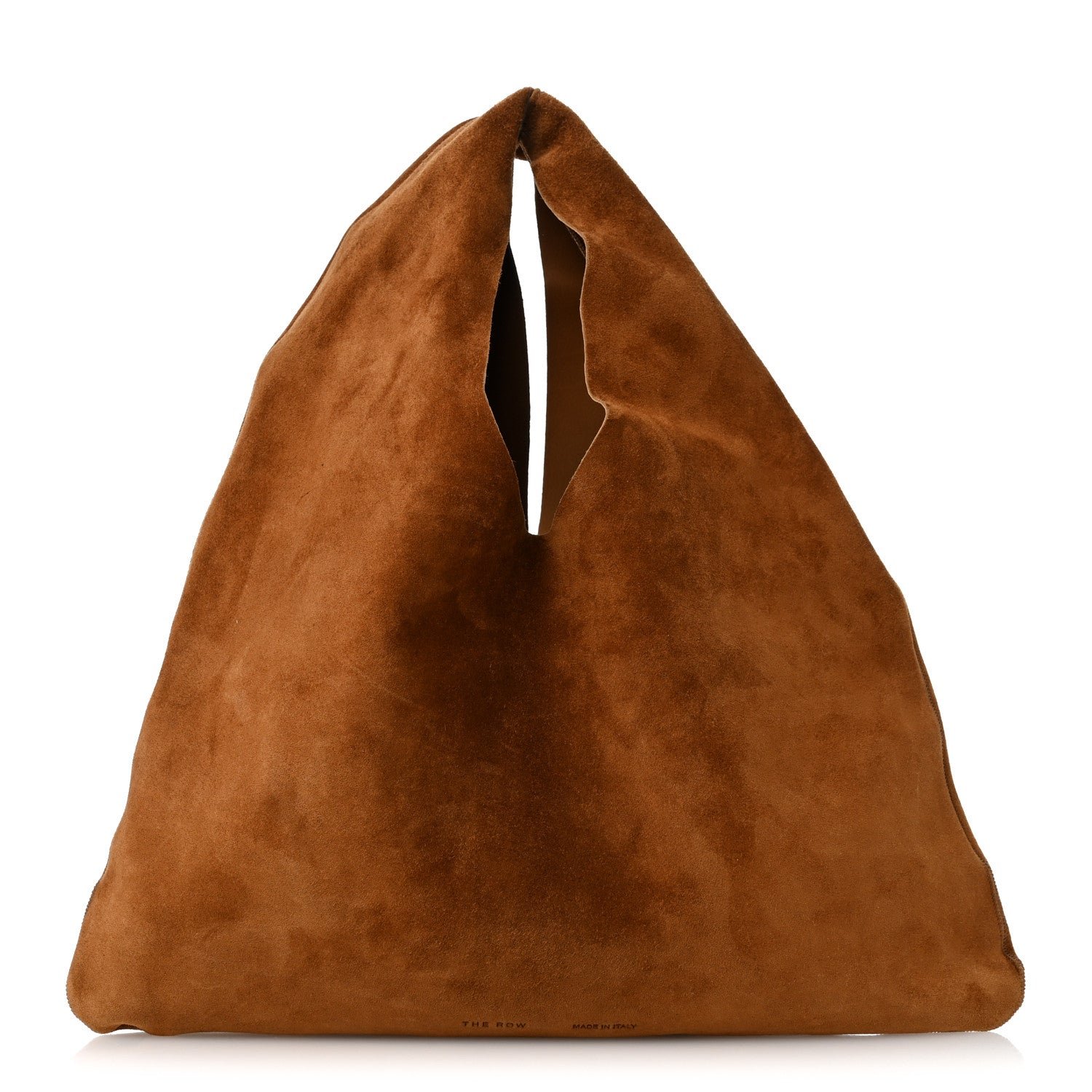 The Row Suede Small Bindle Bag Caramel
