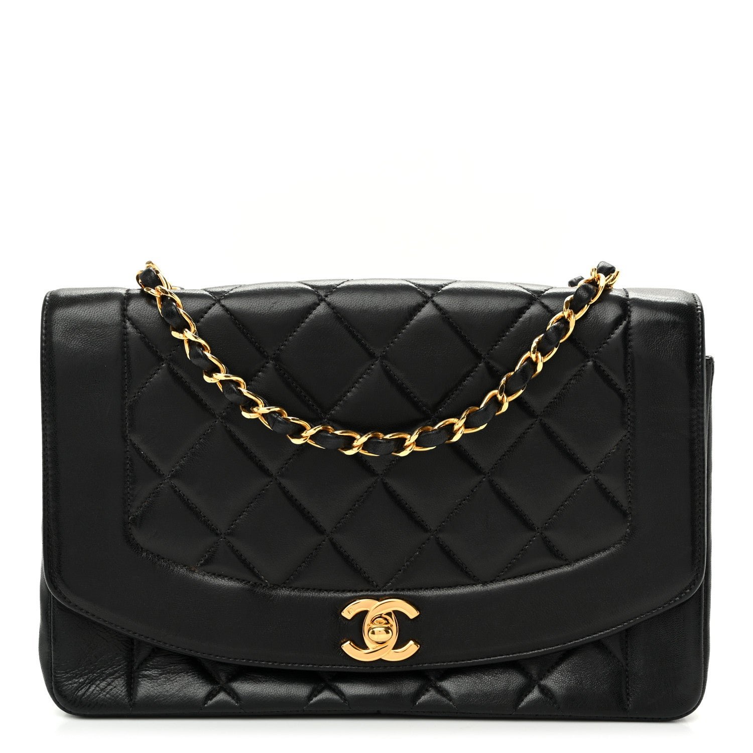 Chanel Lambskin Quilted Medium Single Flap Black