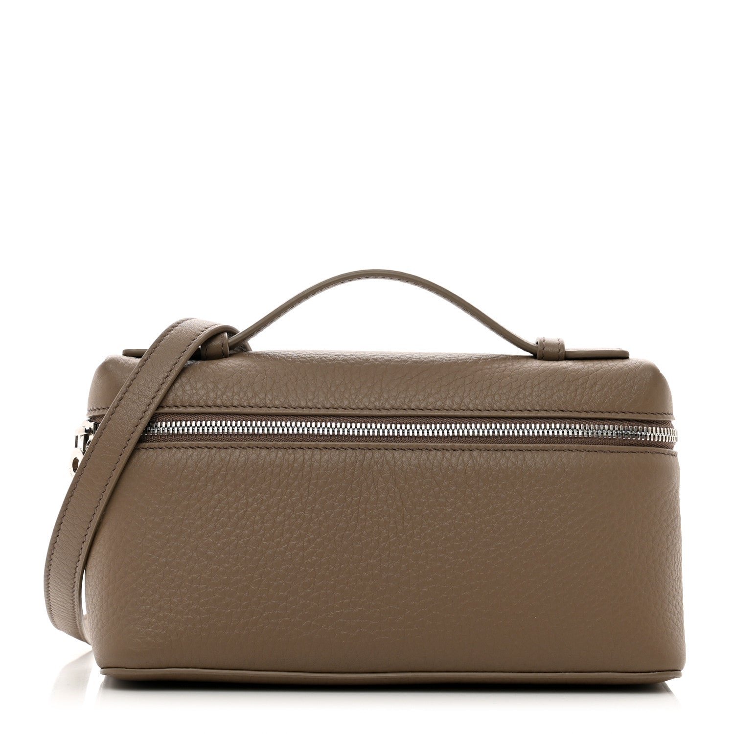 Loro Piana Grained Calfskin L19 Extra Pocket Pouch Warm Mastic