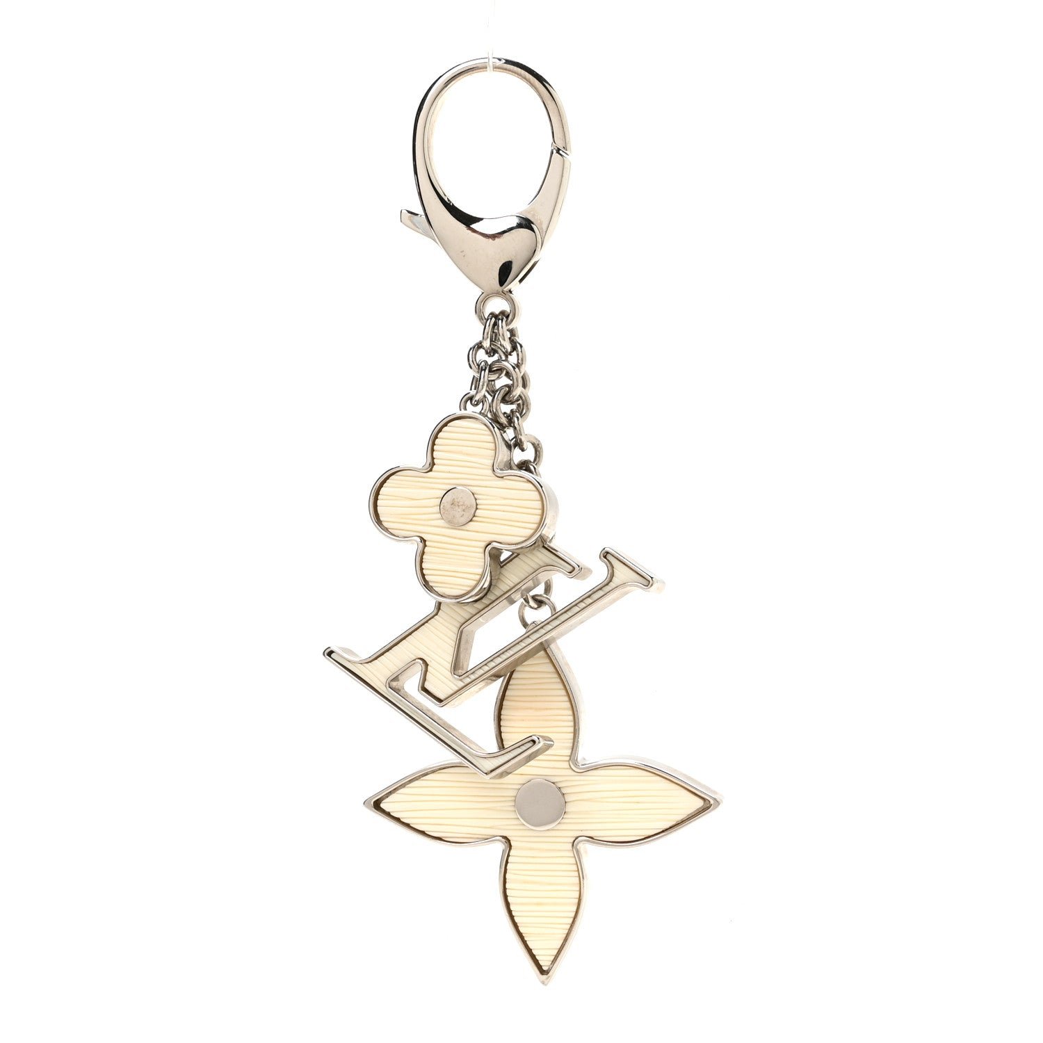 Fleur d Epi Bag Charm Key Holder Ivory