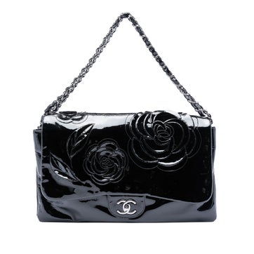 Patent Camellia Flap Bag