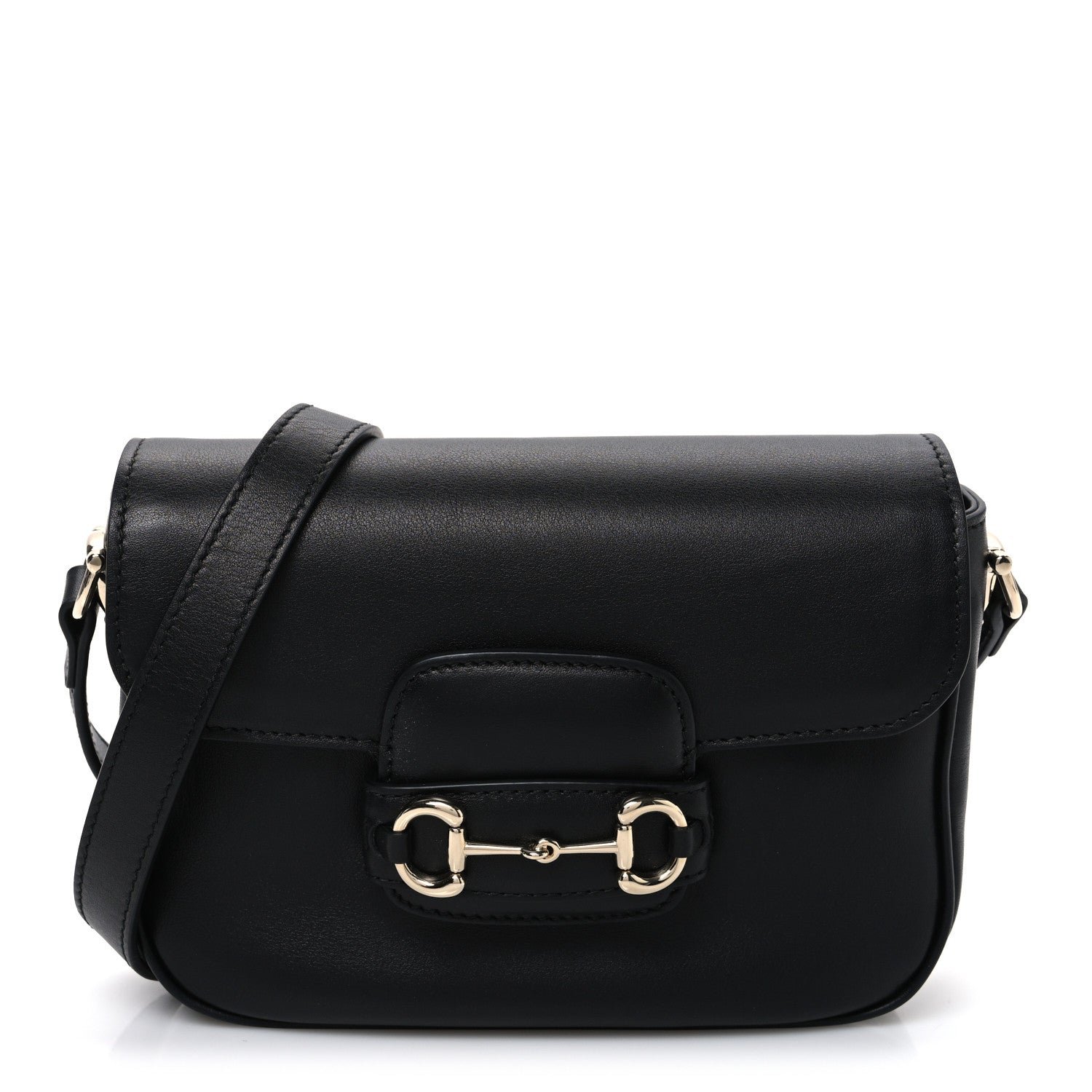 Gucci Arabella Calfskin Horsebit 1955 Shoulder Bag  Black