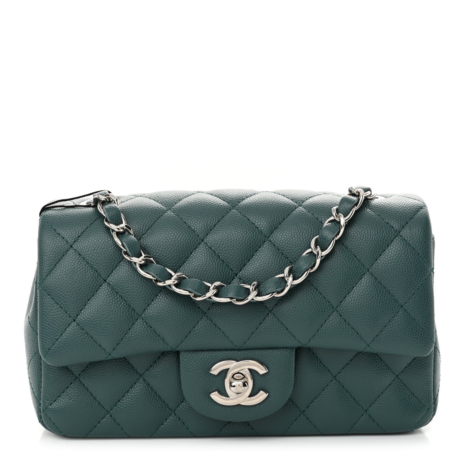 Chanel Chanel Caviar Quilted Mini Rectangular Flap Dark Turquoise