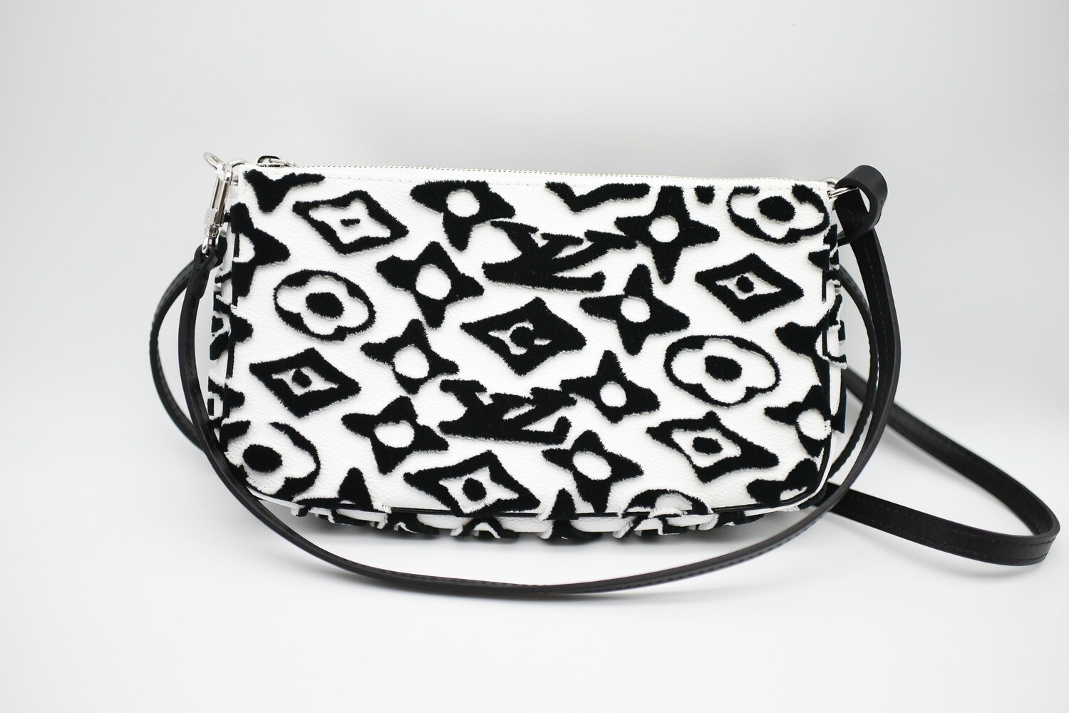 Louis Vuitton Limited Edition Louis Vuitton x Urs Fischer Pochette Accessory, Black and White, Preowned in Box MA001