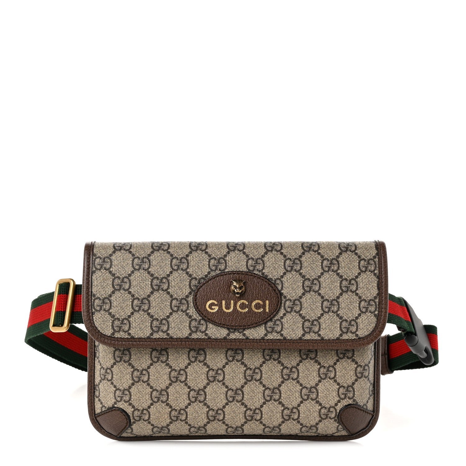Gucci GG Supreme Monogram Neo Vintage Web Belt Bag Brown