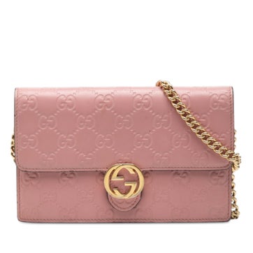 Calf Leather Guccissima Interlocking G Wallet on Chain