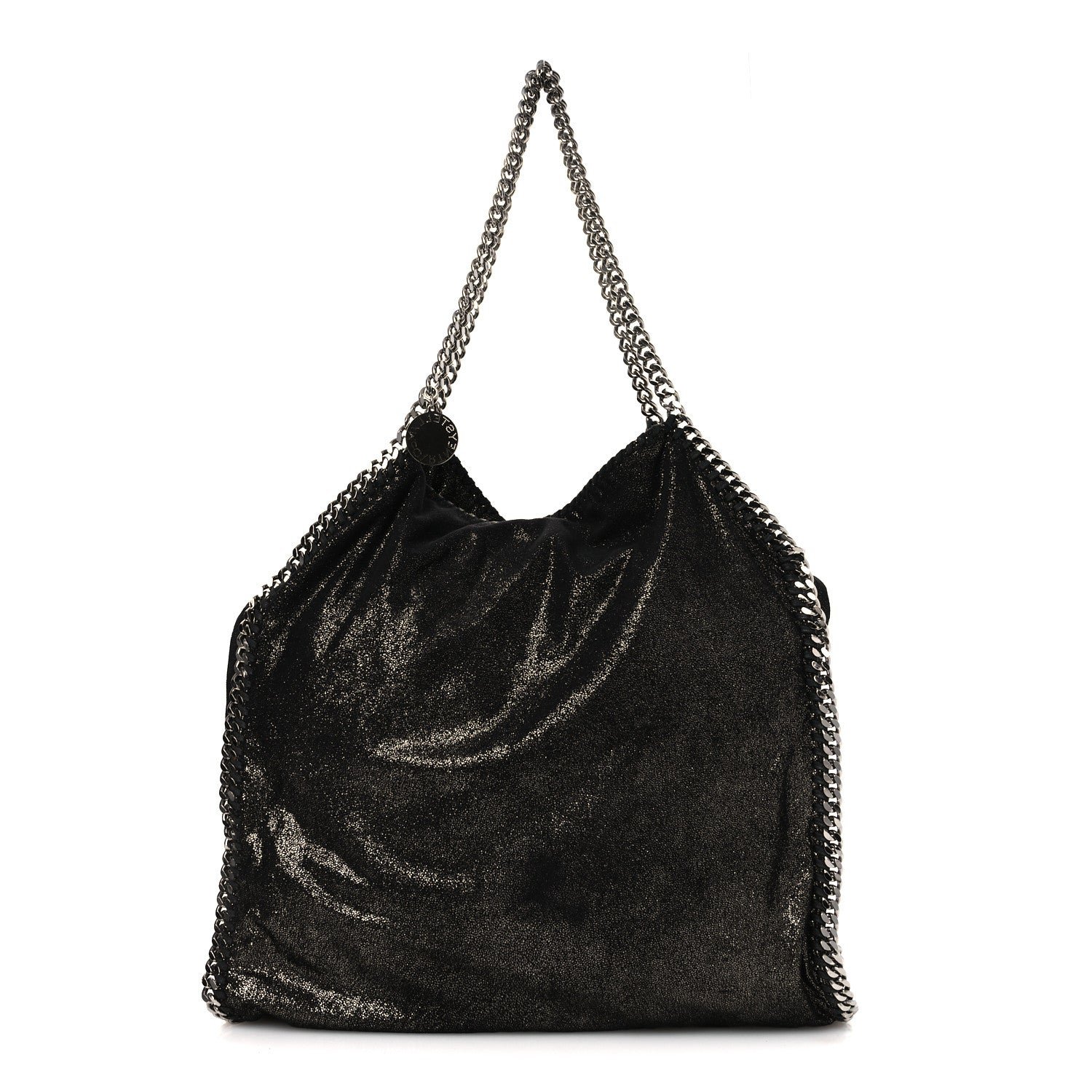 Stella McCartney Shaggy Deer Falabella Fold Over Tote Black
