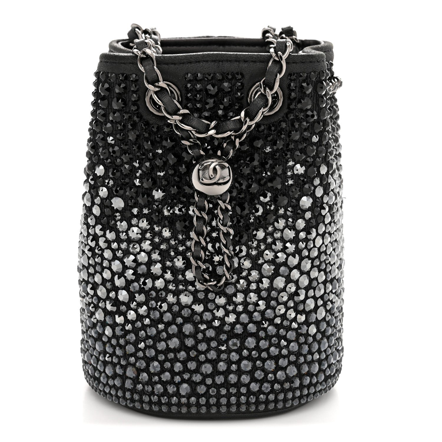 Chanel Strass Lambskin Mini Bucket Bag Black