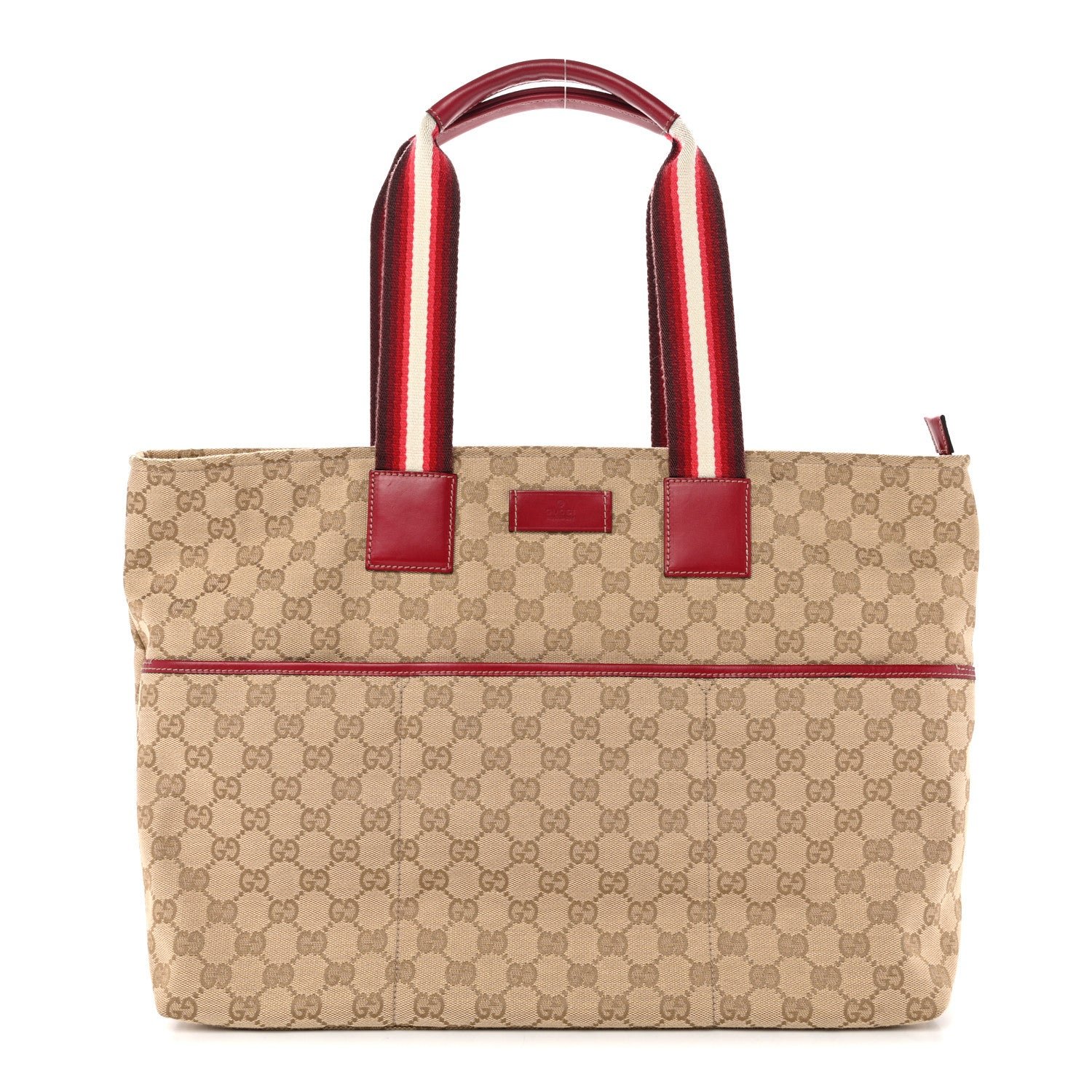Gucci Monogram Web Large Diaper Tote Red
