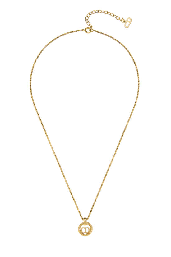 Dior Gold Round 'CD' Necklace Small