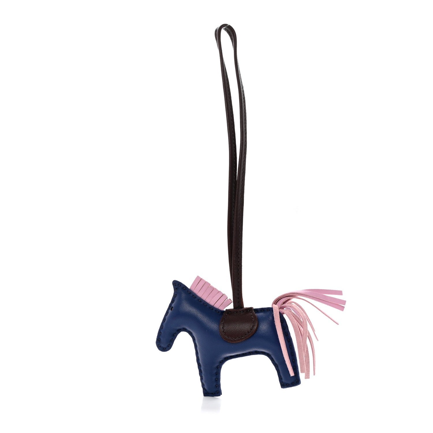 Hermes Milo Lambskin Grigri Rodeo Horse Bag Charm PM Rouge Sellier Mauve Sylvestre Bleu Saphir