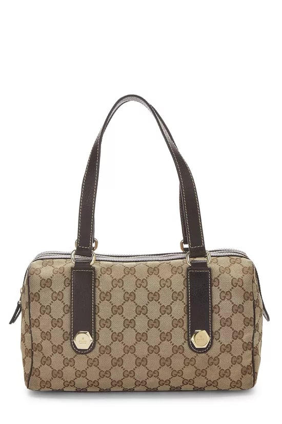 Brown Original GG Canvas Charmy Boston Handbag