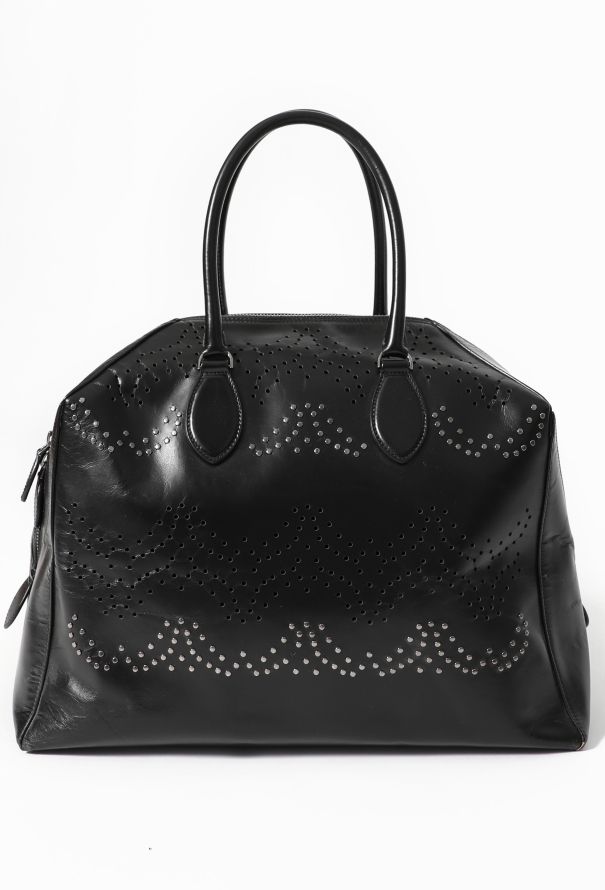 Alaia Laser Cut Studded Bowling Bag