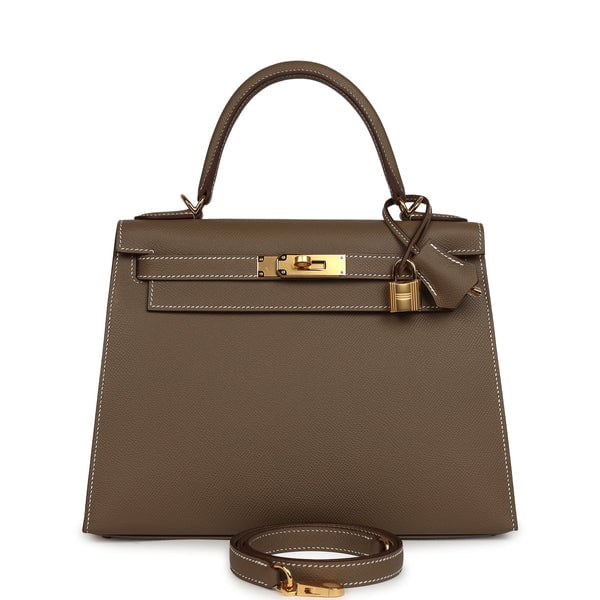 Hermes Kelly Sellier 28 Etoupe Epsom Gold Hardware