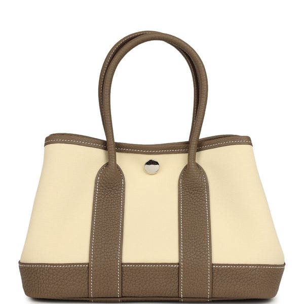 Hermes Hermes Garden Party Neo 23 Vanille Toile Officier Canvas and Etoupe Negonda Palladium Hardware