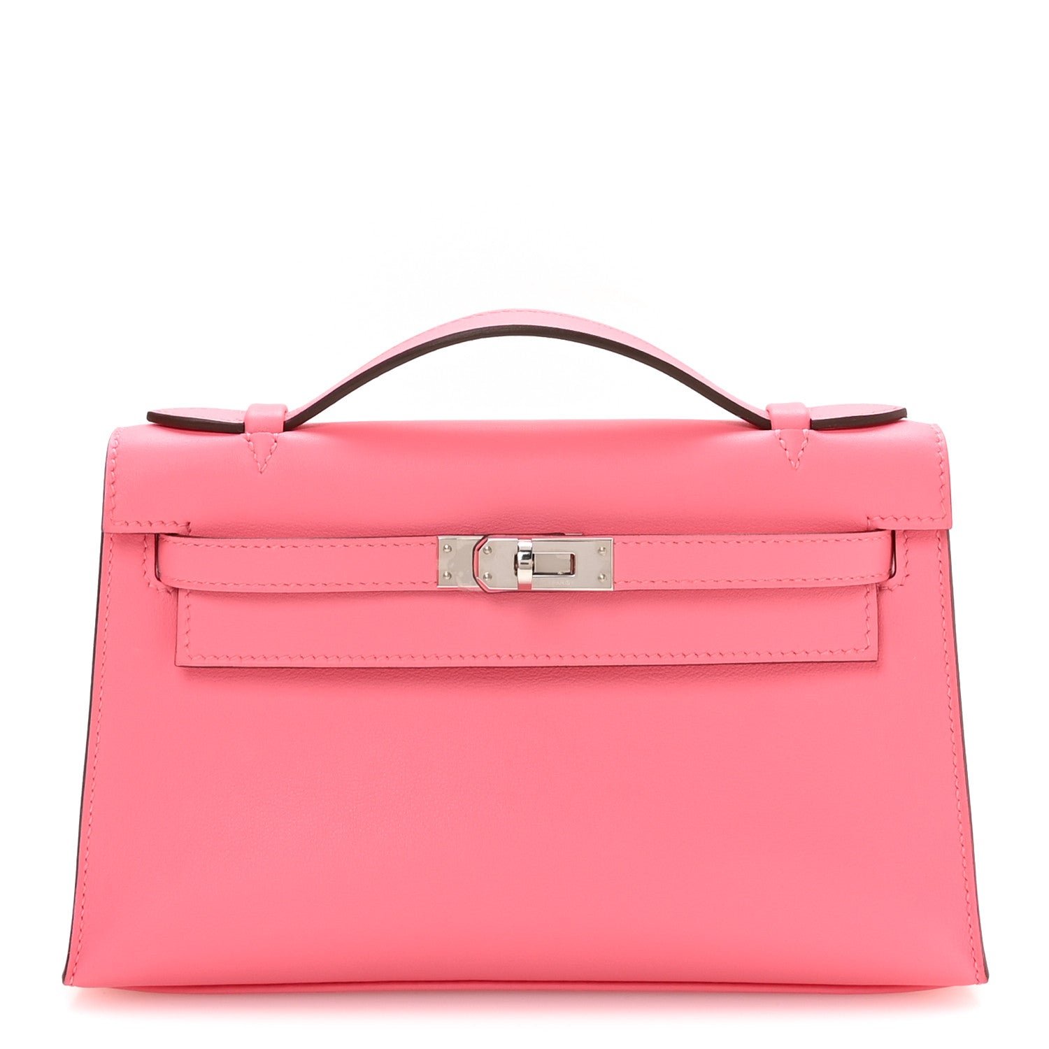 Hermes Swift Kelly Pochette Clutch Rose Azalee