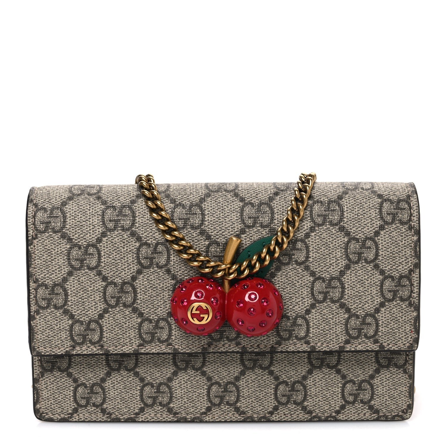 Gucci GG Supreme Monogram Mini Cherry Chain Bag