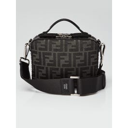 Fendi Fendi Black/Grey Canvas/Leather FF Print Mini Suitcase Bag - 7VA552