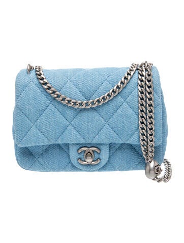 Denim Sweetheart Crush Mini Square Flap Bag