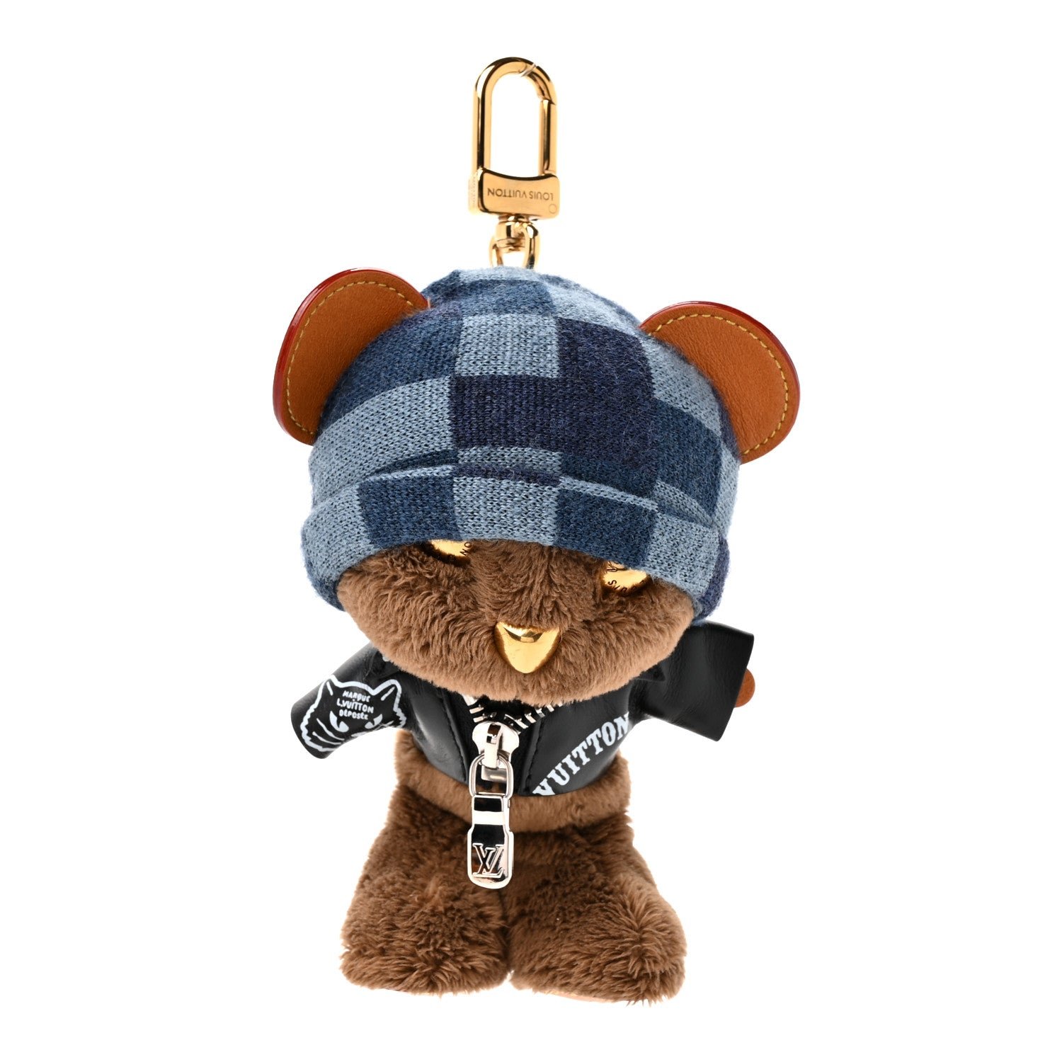 Louis Vuitton Faux Fur LV Louis Bear Rockabilly Bag Charm Key Holder Black