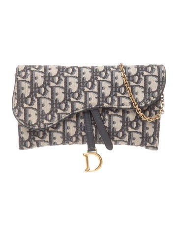 Oblique Jacquard Saddle Wallet on Chain