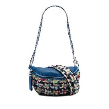 Tweed and Stitched Calfskin Convertible Waist Bag