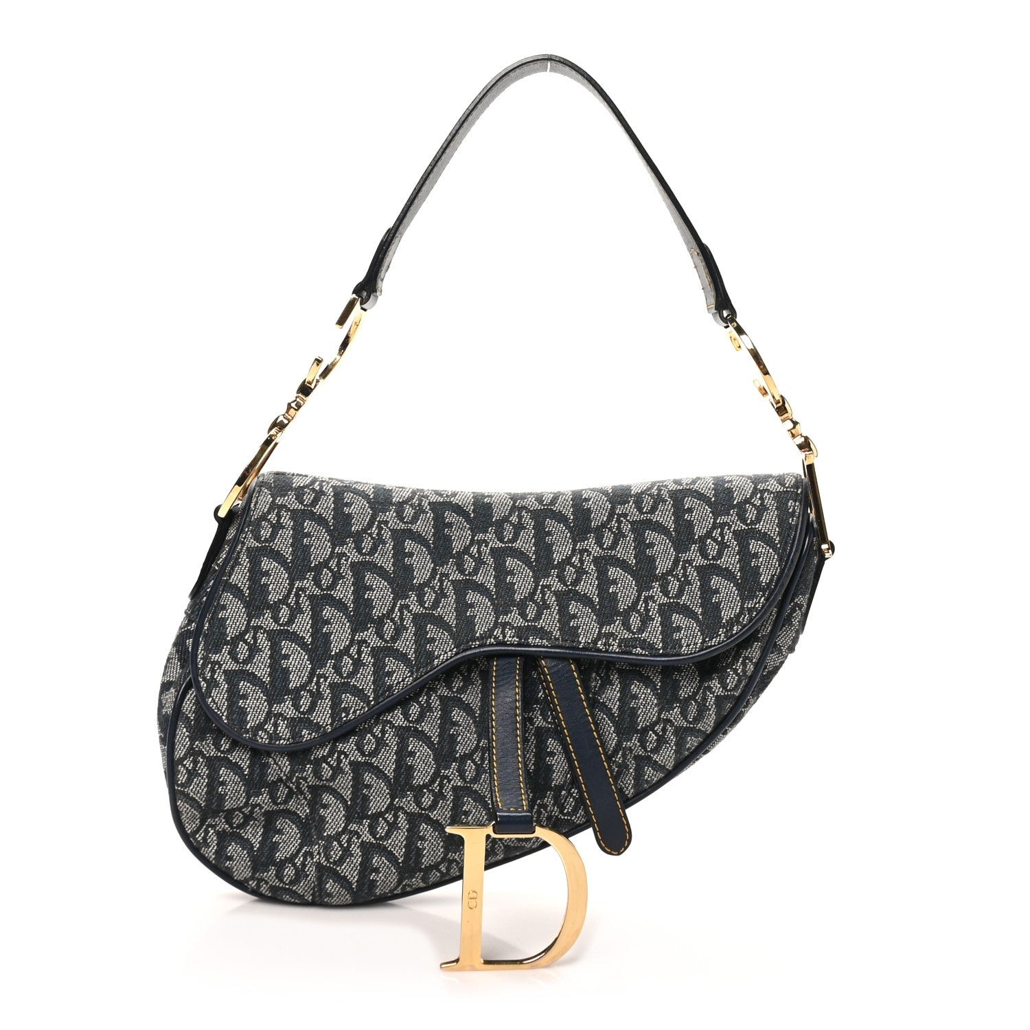 Christian Dior Monogram Saddle Bag Blue
