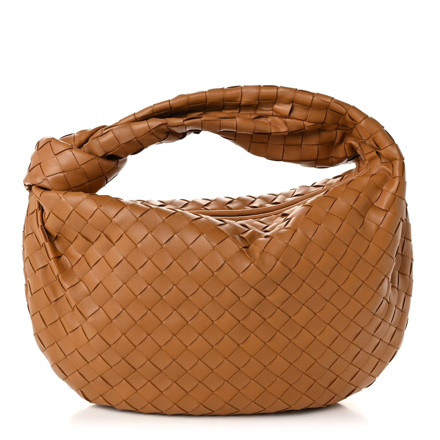 Bottega Veneta Nappa Intrecciato Teen Jodie Hobo Caramel