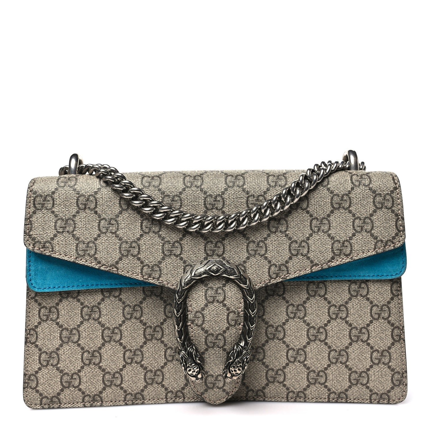 Gucci GG Supreme Monogram Small Dionysus Shoulder Bag Bright Turquoise